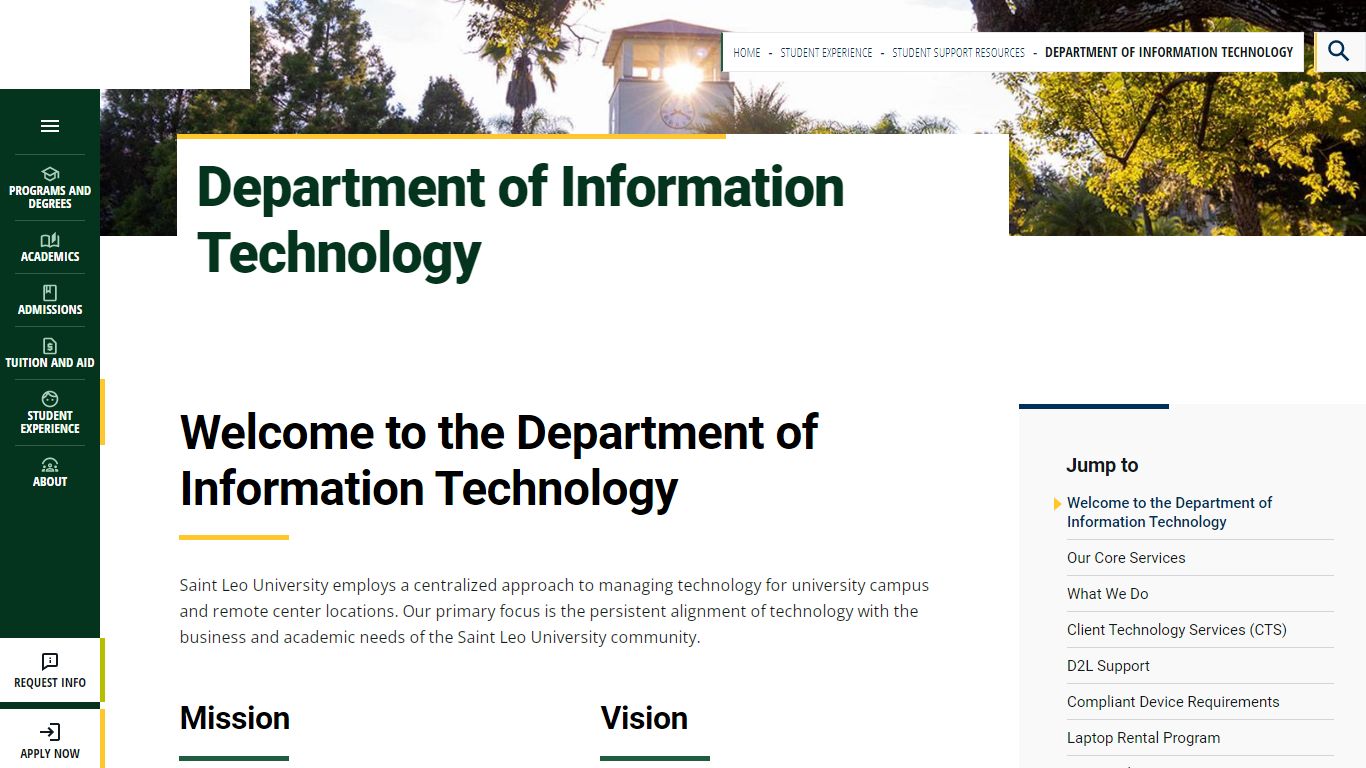 Department of Information Technology | Saint Leo University